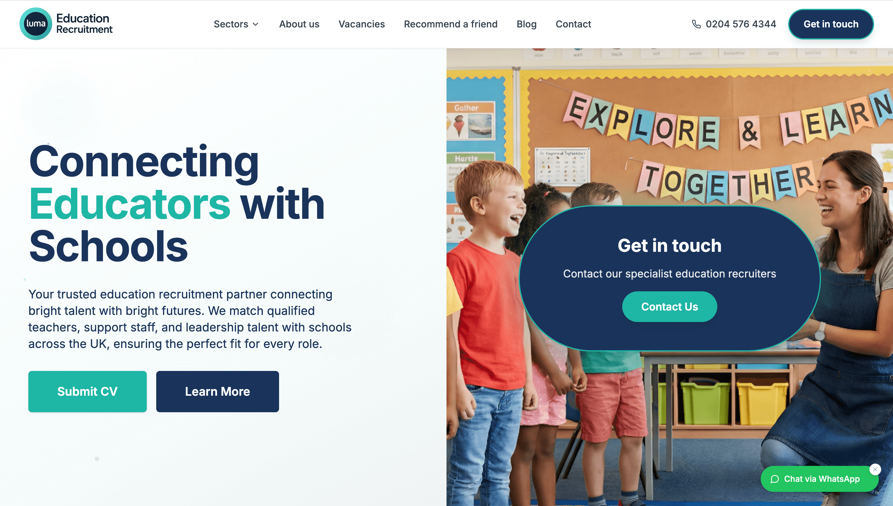 Luma Education Recruitment project screenshot