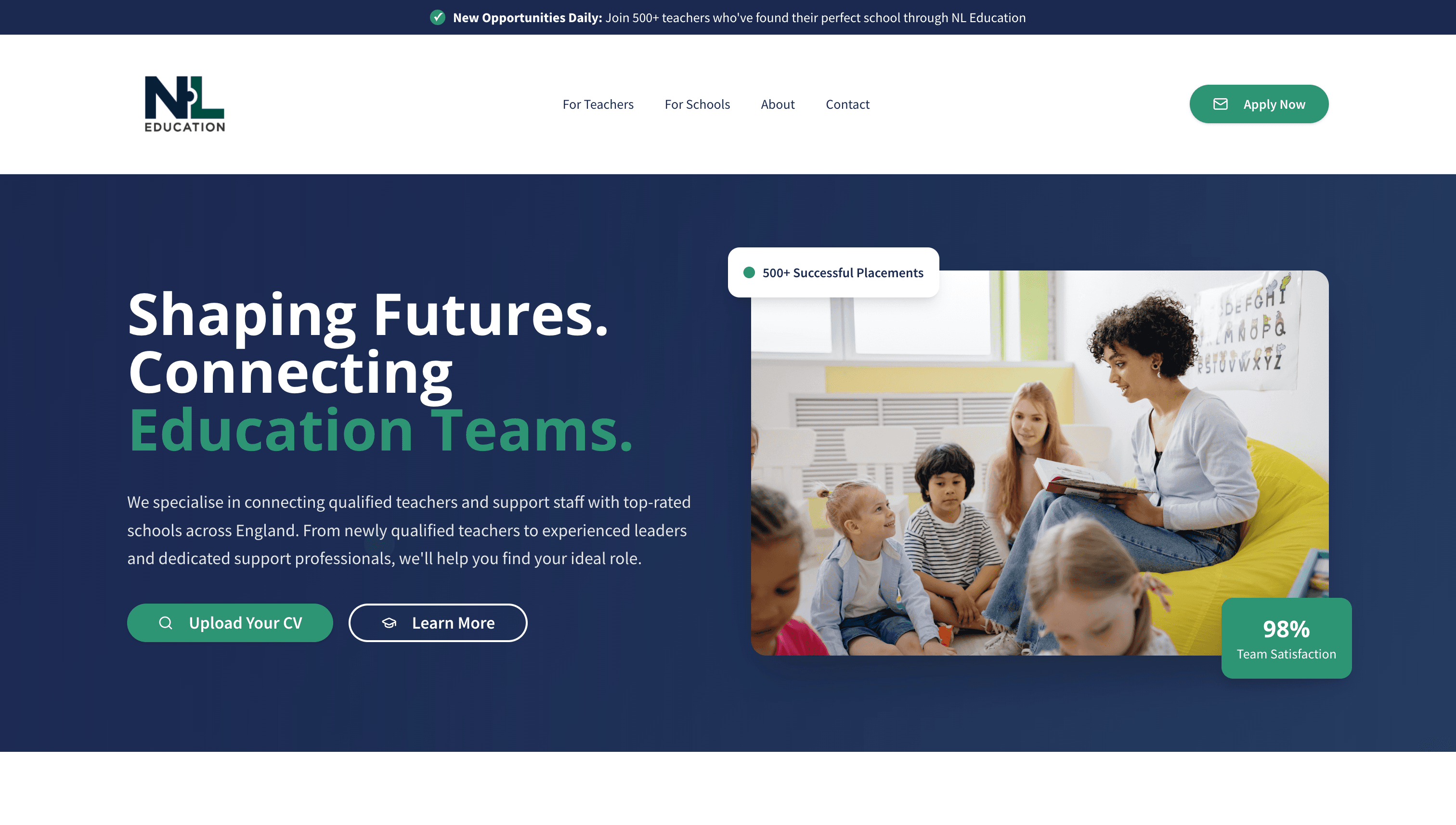 NL Education - Web design and development case study showcase