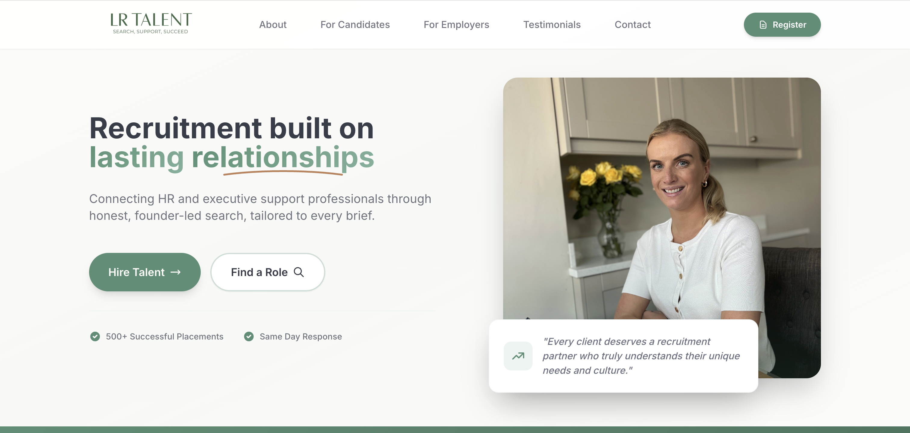LR Talent - Web design and development case study showcase