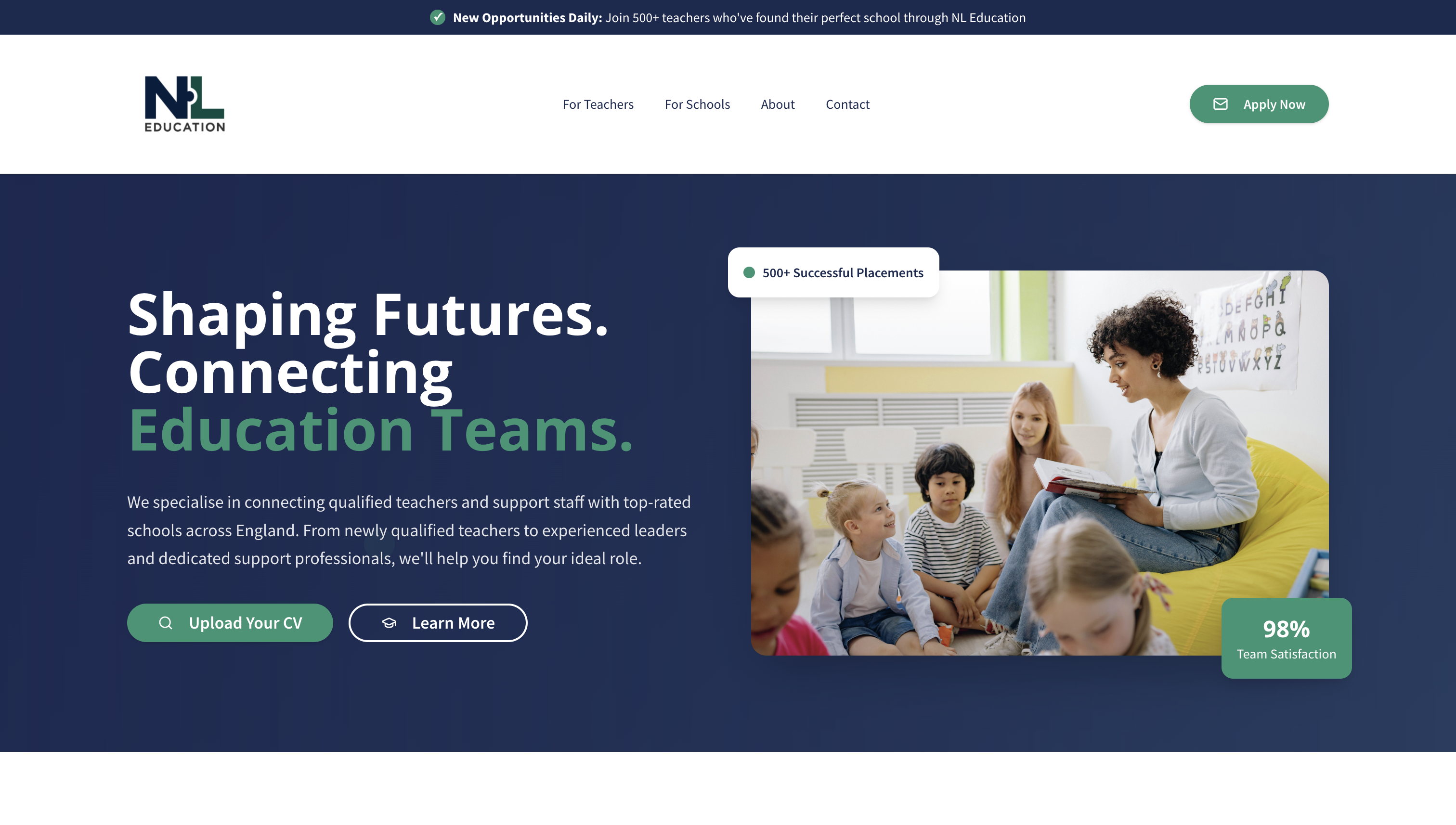 NL Education - Web design and development case study showcase