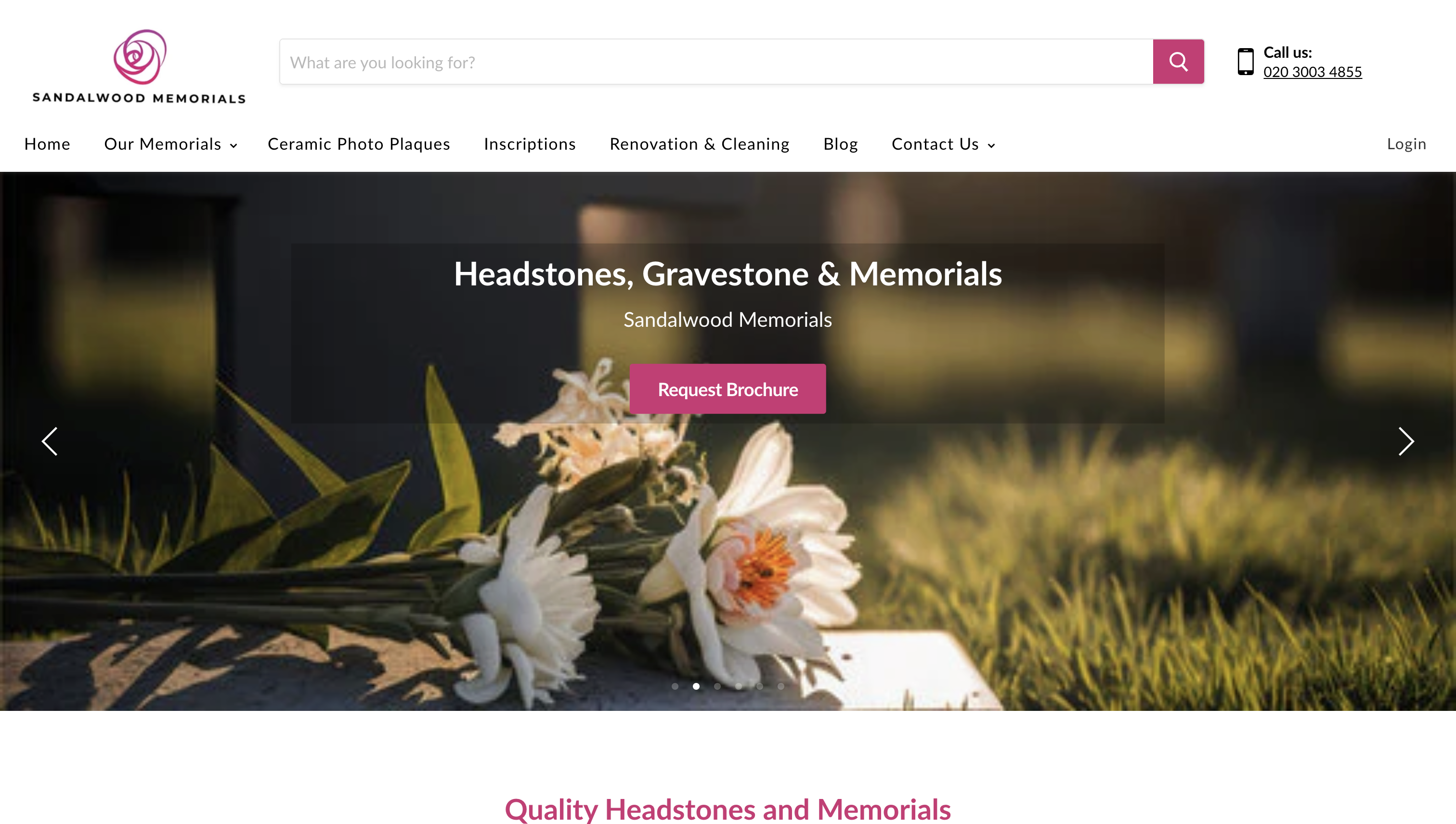 Sandalwood Memorials - Web design and development case study showcase